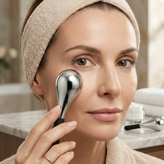 Buplyna Cooling Facial Globes, Ice Roller for Face & Eyes to Reduce Puffiness & Dark Circles, Tighten Skin & Shrink Pores - Anti-Aging SPA Massager Tool