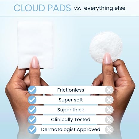 Buplyna Luxe Cotton Cloud Pads - Ultra-Soft Frictionless Makeup Remover Pads (60 Count) | Dermatologist-Tested for Sensitive Skin | Premium Lint-Free Texture