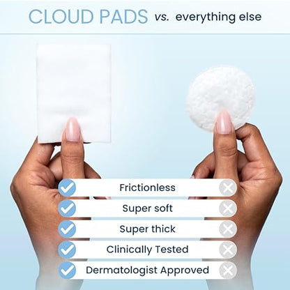 Buplyna Luxe Cotton Cloud Pads - Ultra-Soft Frictionless Makeup Remover Pads (60 Count) | Dermatologist-Tested for Sensitive Skin | Premium Lint-Free Texture
