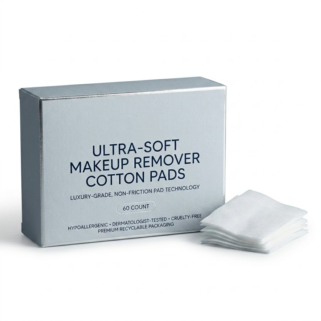 Buplyna Luxe Cotton Cloud Pads - Ultra-Soft Frictionless Makeup Remover Pads (60 Count) | Dermatologist-Tested for Sensitive Skin | Premium Lint-Free Texture
