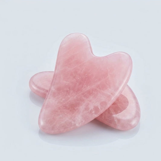 Buplyna Natural Rose Quartz Gua Sha Facial Tool - Professional Heart-Shaped Jade Massager for Face Lifting, Sculpting & Jawline Defining - Premium Anti-Aging Skincare Tool